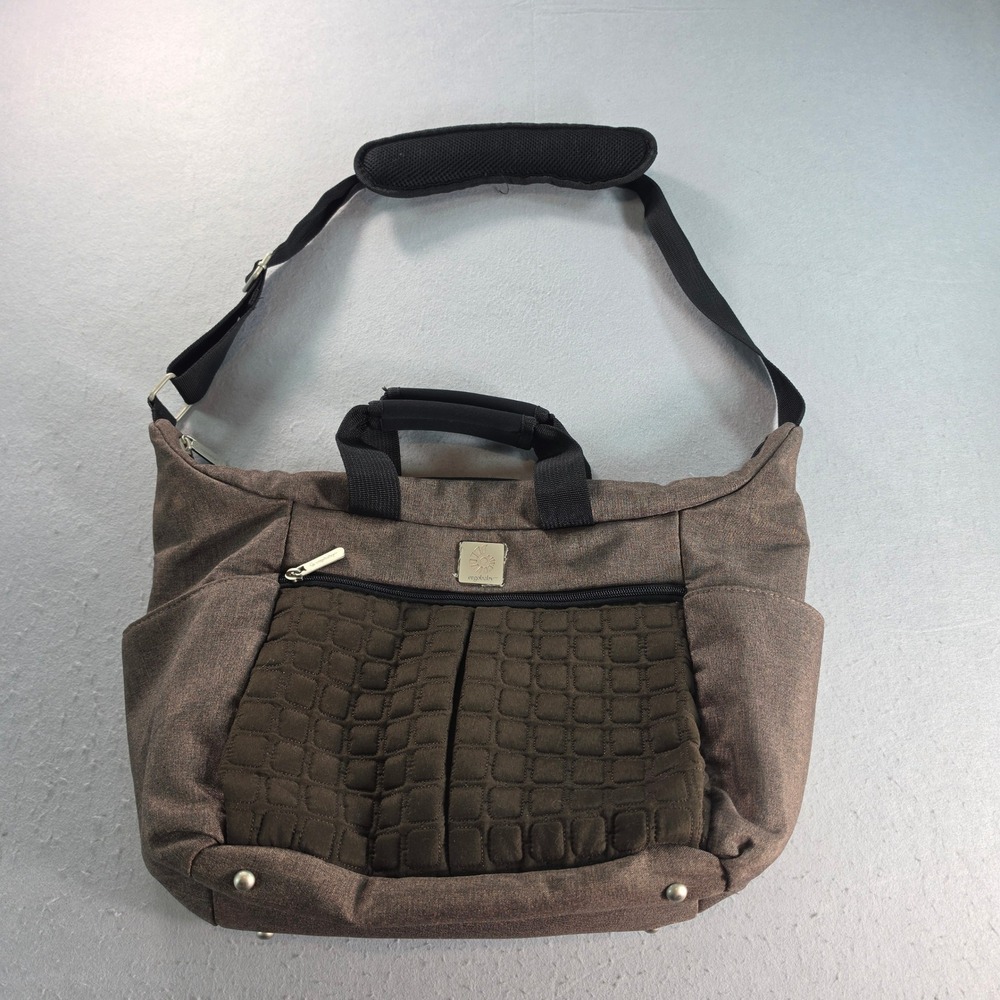 Ergobaby Diaper Bag Messenger Brown Quilted Shoulder Bag Travel Tote